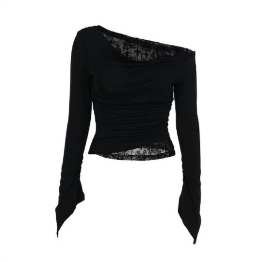 Women’s Lace Long Sleeved Crop Top
