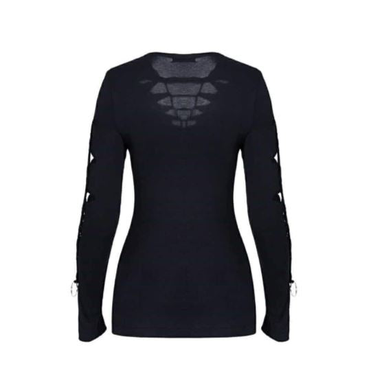 Women’s Distressed Ripped Detail Hip Length Top