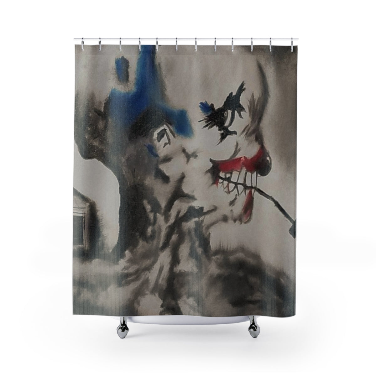 Scary Stories: Skull Pipe shower curtain