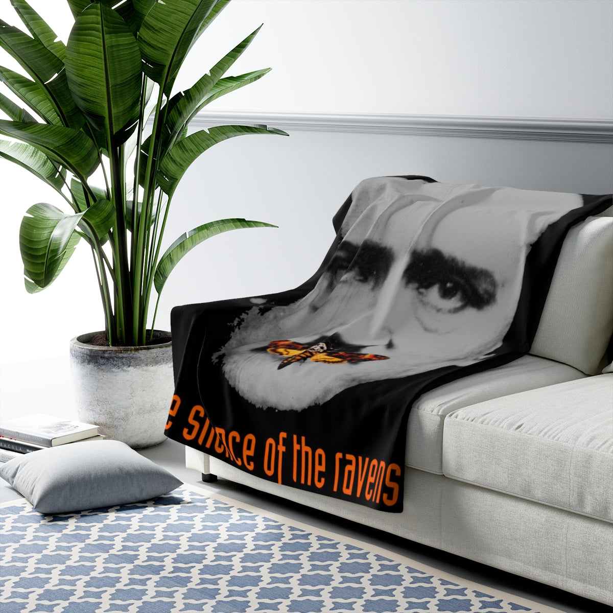 The Silence of the Ravens sherpa fleece blanket