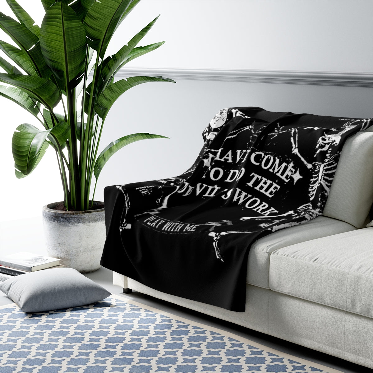 The Devil's Work sherpa fleece blanket