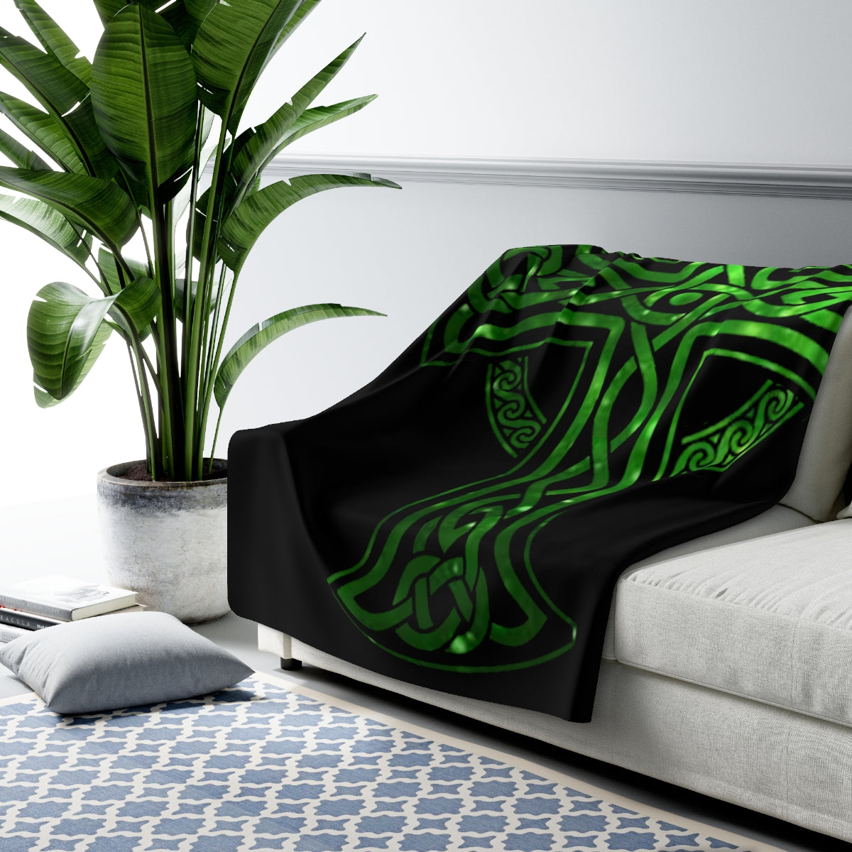 Celtic Cross sherpa fleece blanket
