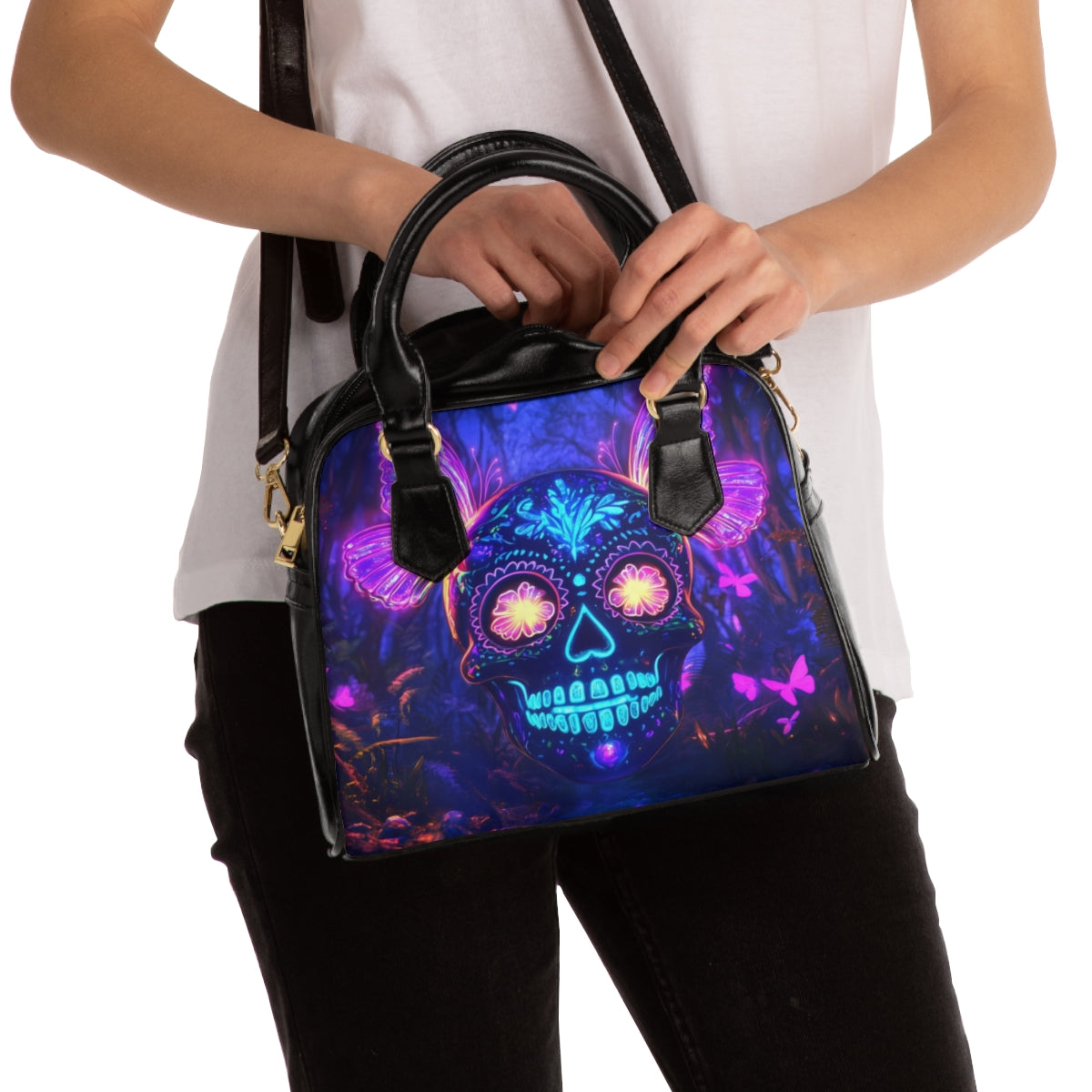 Neon Sugar Skull purse