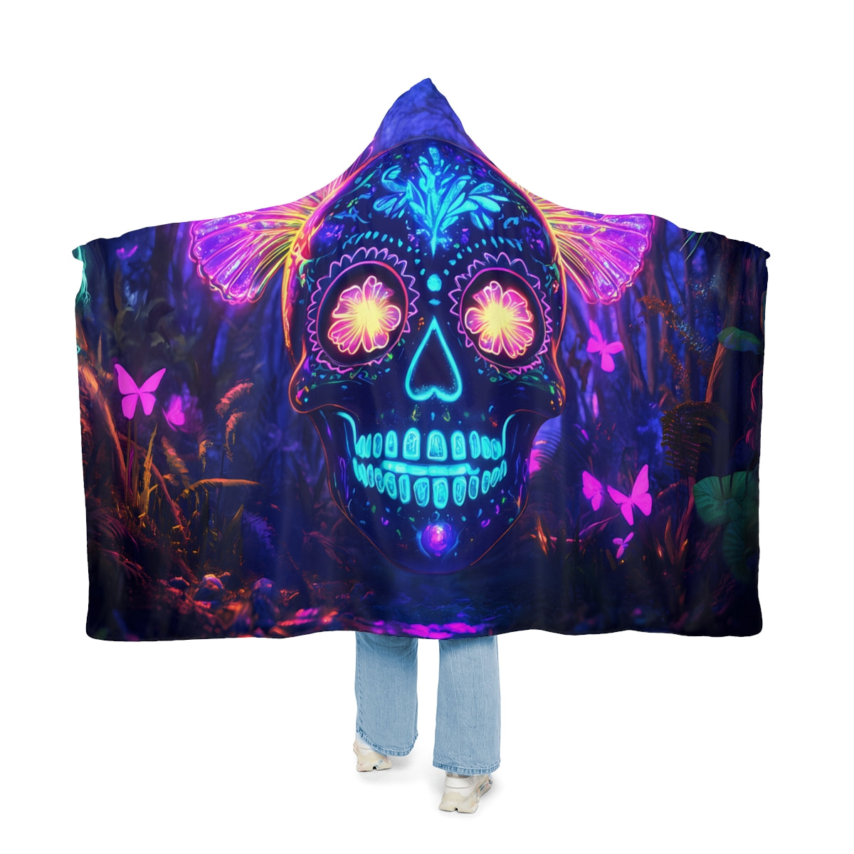 Neon Sugar Skull snuggie