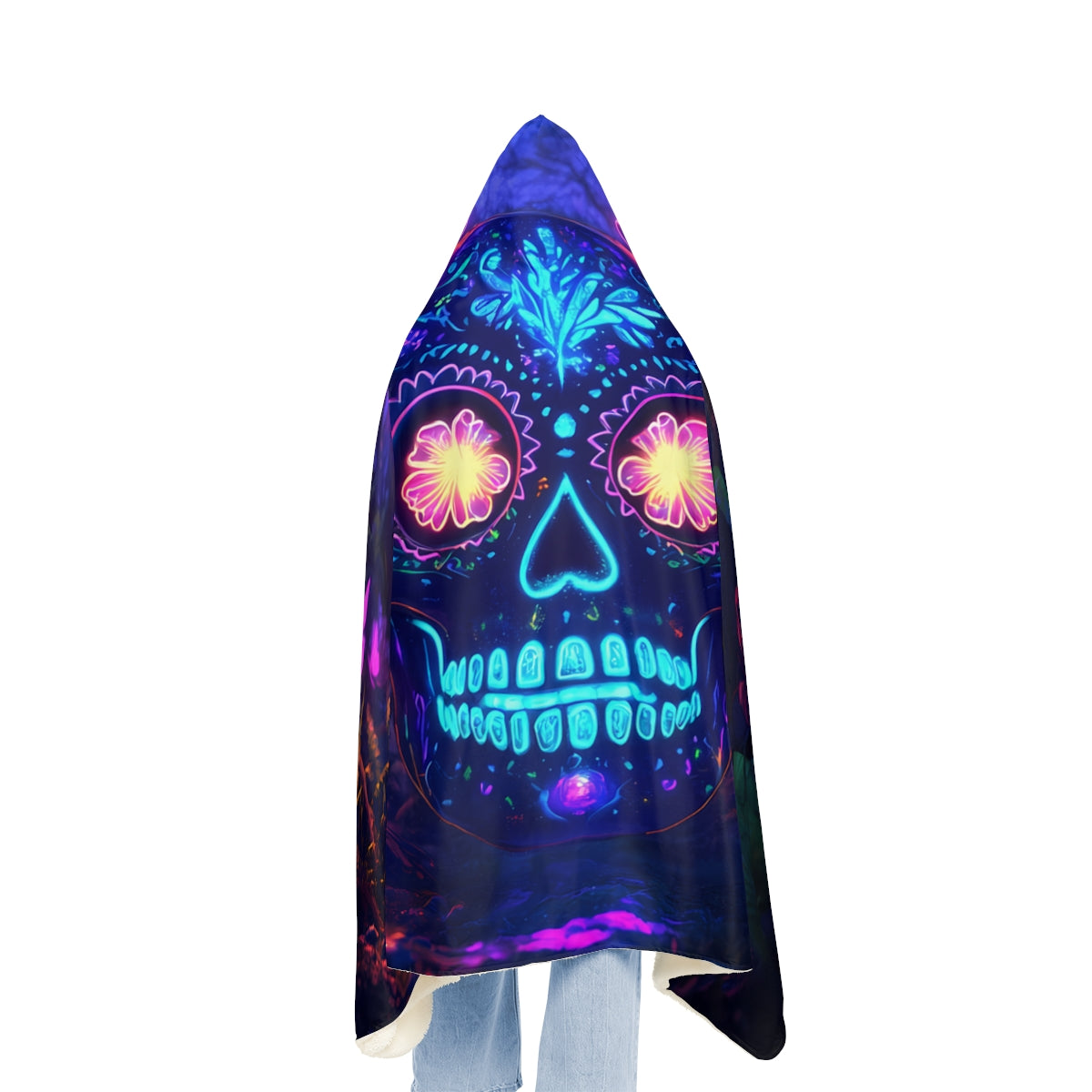 Neon Sugar Skull snuggie