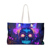 Neon Sugar Skull weekender bag