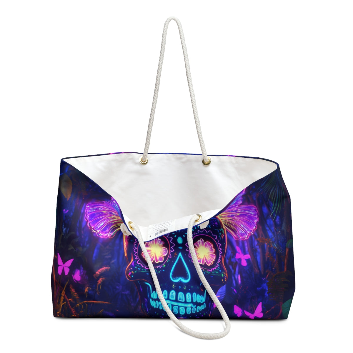 Neon Sugar Skull weekender bag