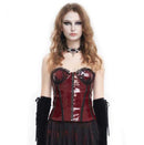 Women’s Lace Red Faux Leather Overbust