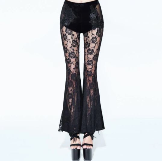 Women’s Velour & Lace Gothic Leggings