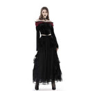 Women’s Off Shoulder Lace Splice Velvet Crop Top