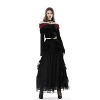 Women’s Off Shoulder Lace Splice Velvet Crop Top