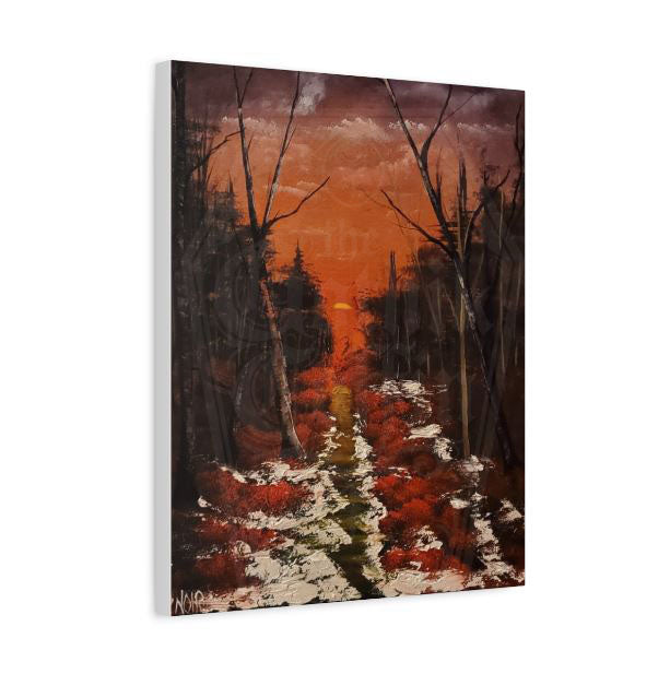 "First Snow of the Fall" oil painting print on canvas