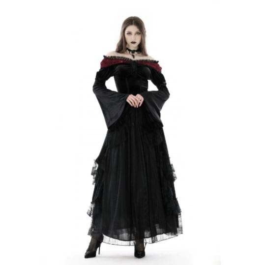 Women’s Off Shoulder Lace Splice Velvet Crop Top