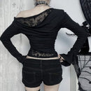 Women’s Lace Long Sleeved Crop Top