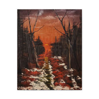 "First Snow of the Fall" oil painting print on canvas
