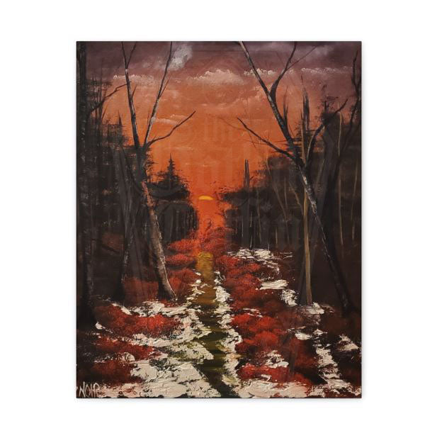 "First Snow of the Fall" oil painting print on canvas