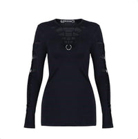 Women’s Distressed Ripped Detail Hip Length Top