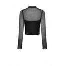 Women’s Punk Mesh Splice Eyelets Crop Top