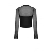 Women’s Punk Mesh Splice Eyelets Crop Top
