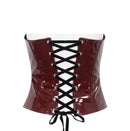 Women’s Lace Red Faux Leather Overbust