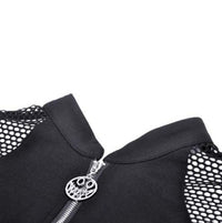 Women’s Punk Mesh Splice Eyelets Crop Top
