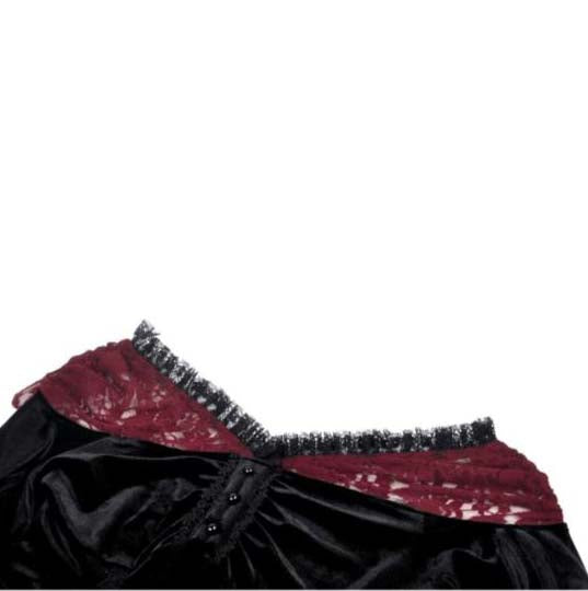 Women’s Off Shoulder Lace Splice Velvet Crop Top