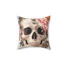 Skull Rose faux suede pillow